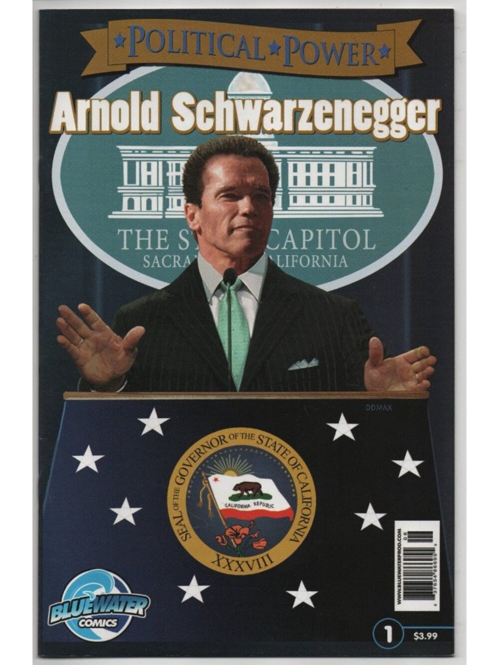 Political Power Arnold Schwarzenegger 1 Bluewater Comics 2010 VF+ 8.5